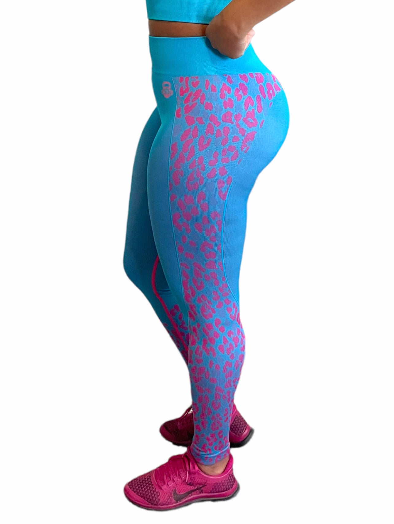 Gainz Active Pink Turquoise Leopard Set